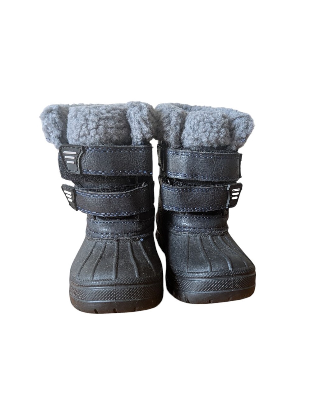 Toddler Boys/ Kids Joe Fresh Black Winter Snow Boots-Gray Fleece Lining- Size 5